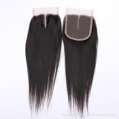 Wholesale 100% Human Hair Unprocessed Virgin Natural Brazilian Remy Hair 4x4 Lace Closure Straight